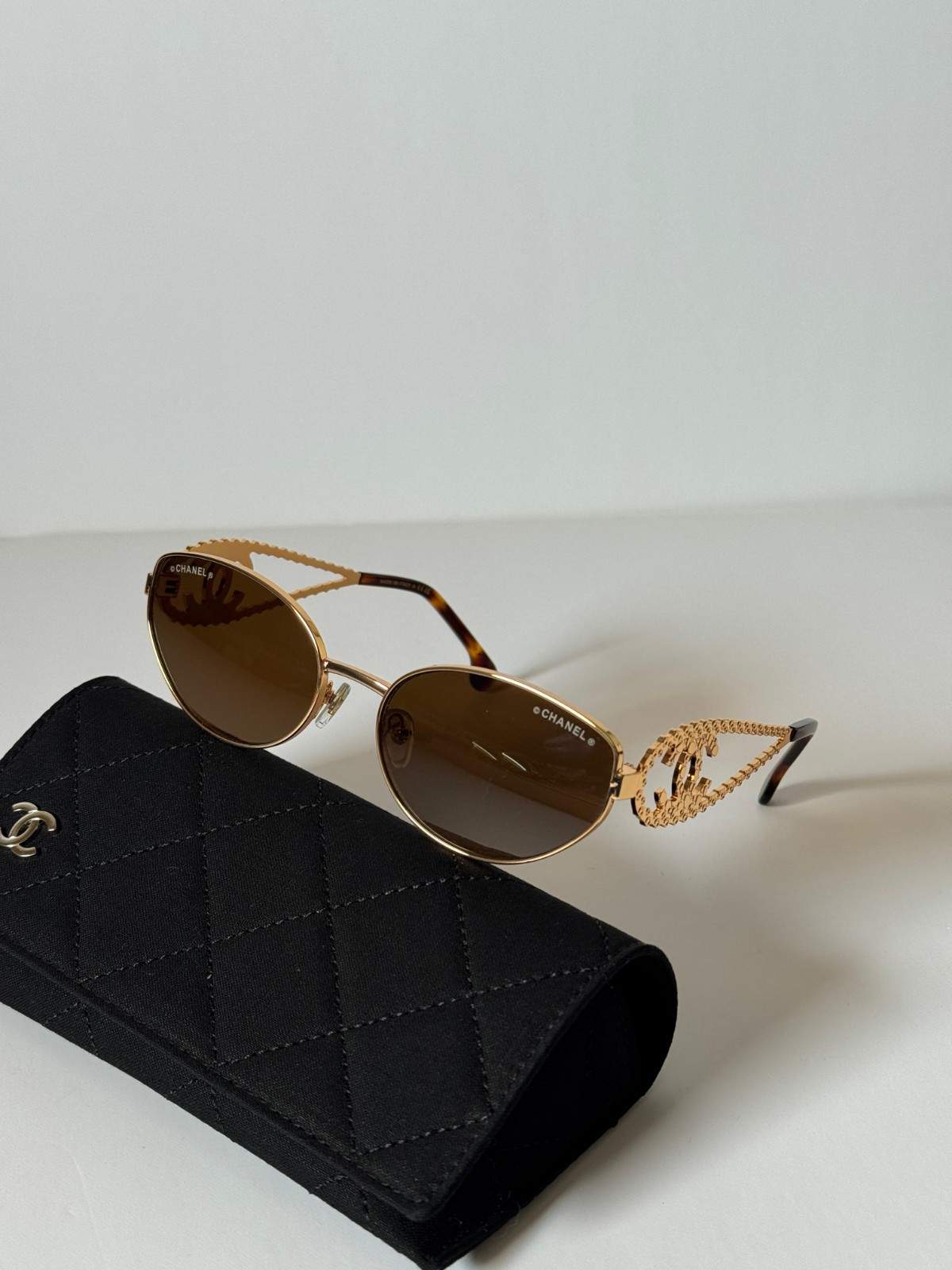 Chanel Sunglasses Aviator CC Detailing Brown