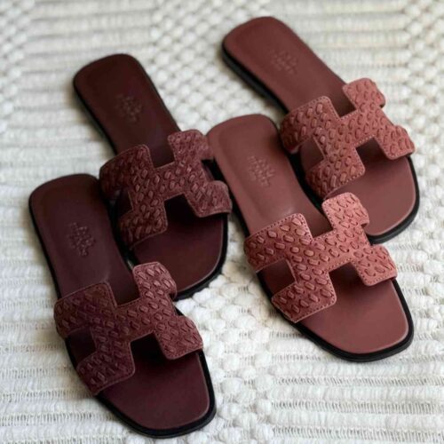 Hermes Oran Sandals Suede Leather
