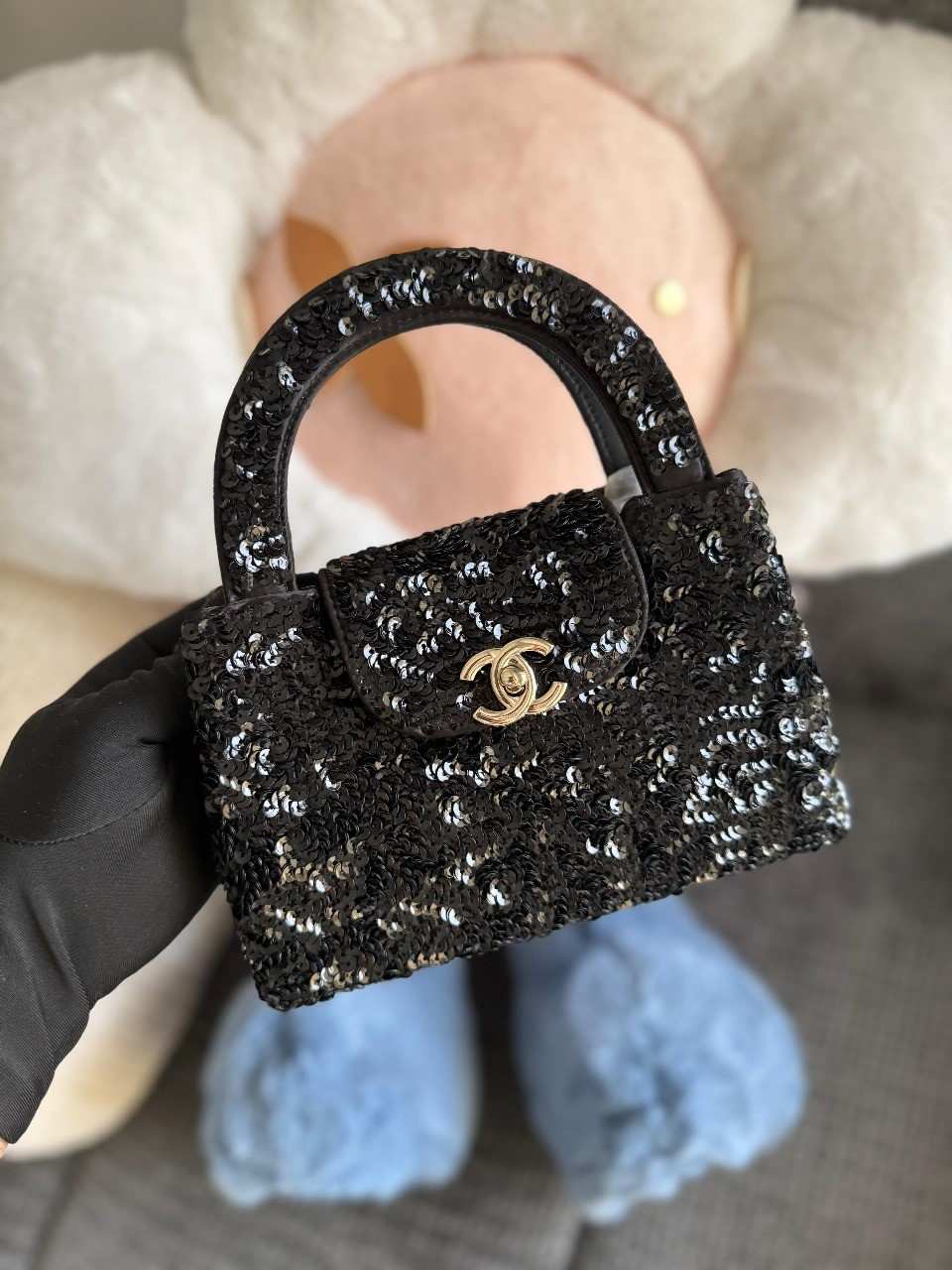 Chanel Kelly Bag Mini Tweed Black