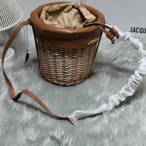 Jacquemus Bag Woven Bucket Le Panier Seau Brown