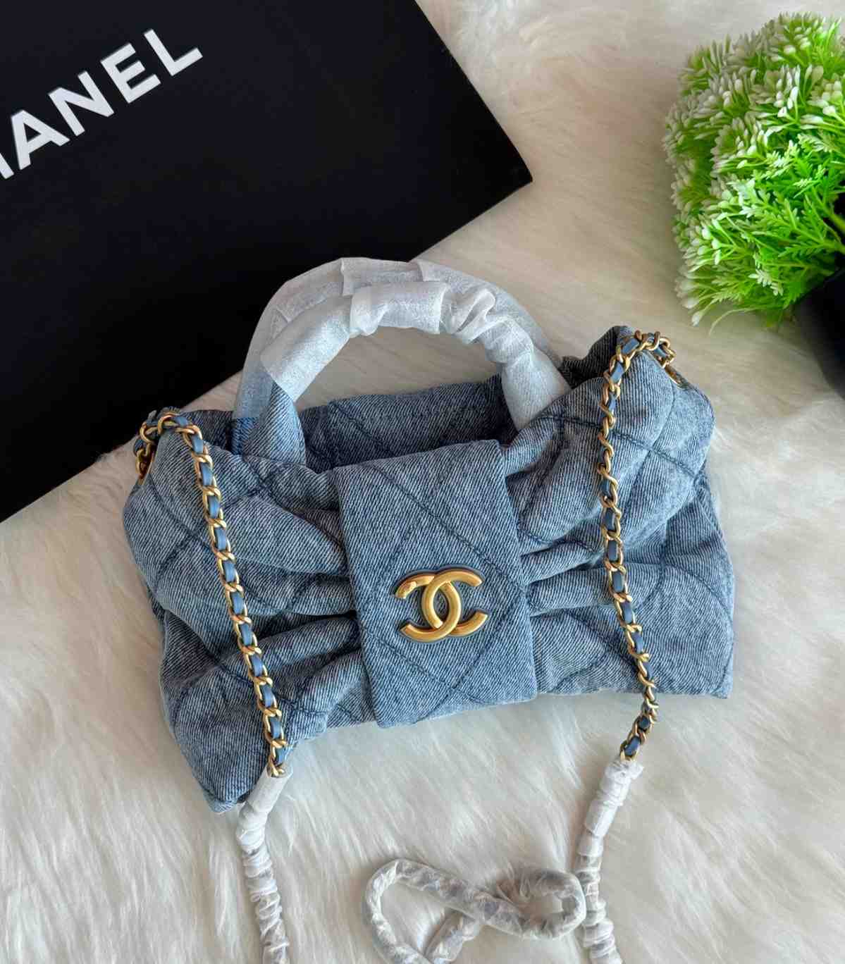 Chanel Bow Mini Bag Blue
