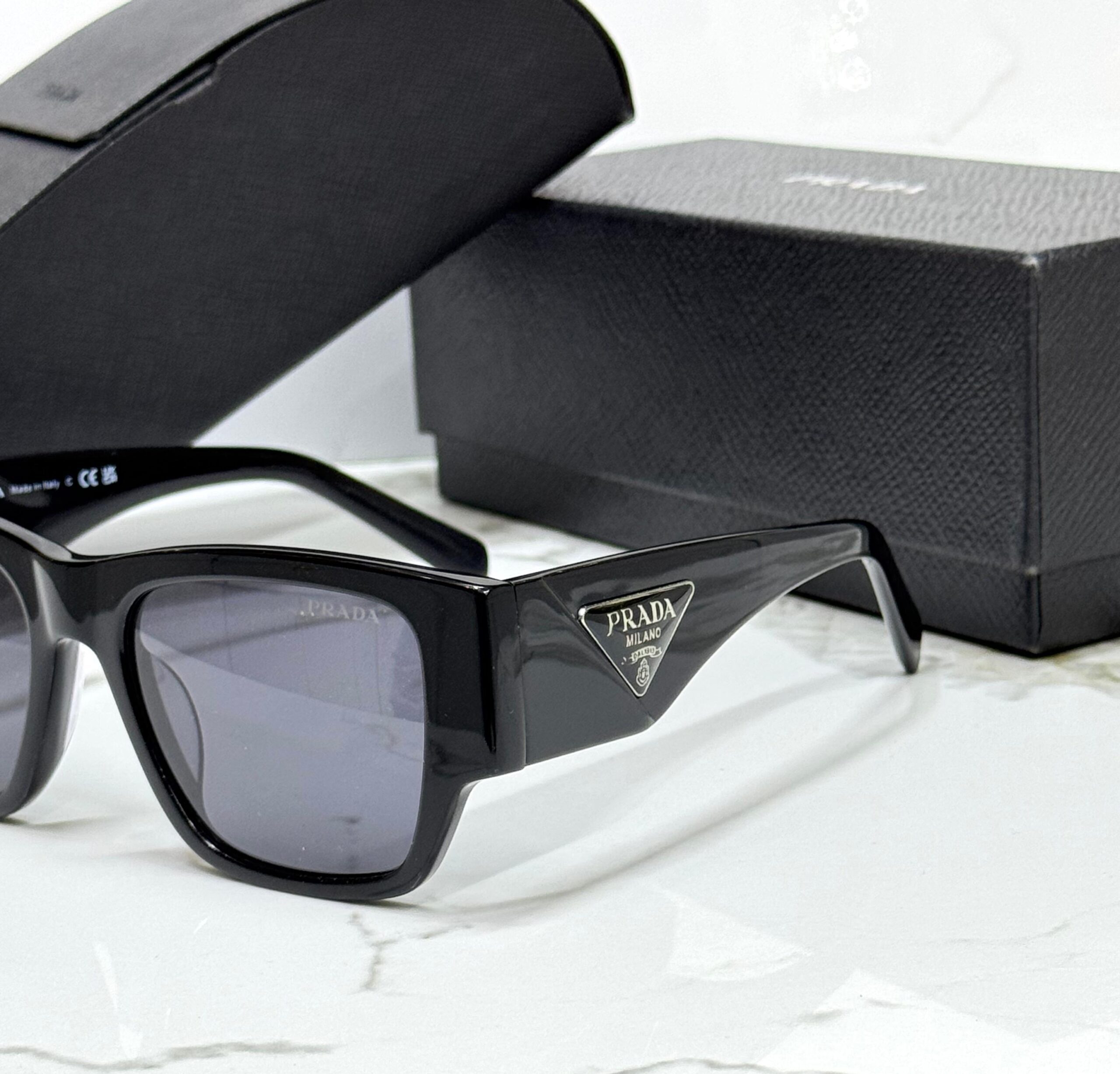 Prada Sunglasses Triangle Logo Black