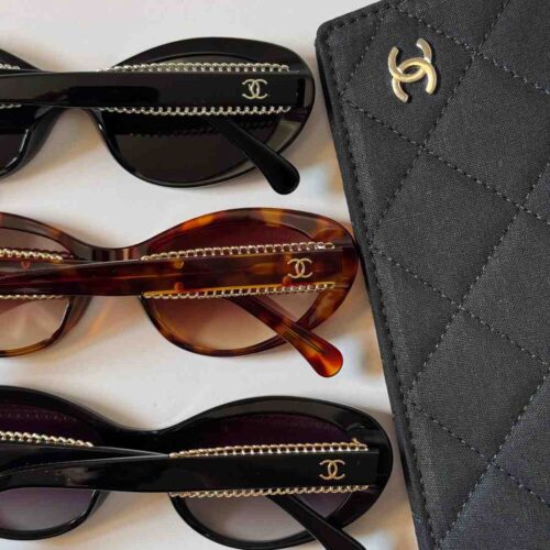 Chanel Sunglasses Oval Chain Acetate