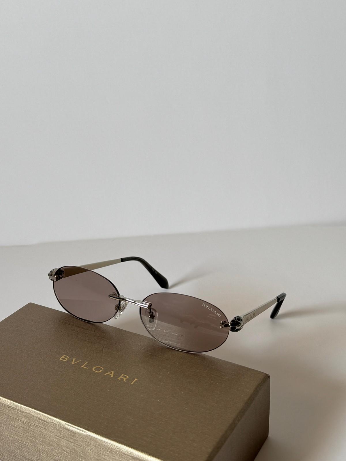 Bvlgari Sunglasses Oval Rimless Brown