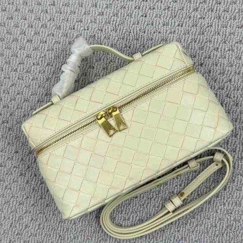 Bottega Veneta Vanity Case Bang Bang Intrecciato Light Yellow