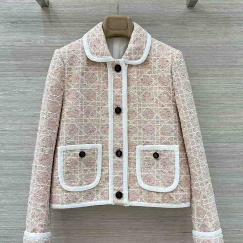 Dior Jacket Macro Cannage Cotton Tweed Beige