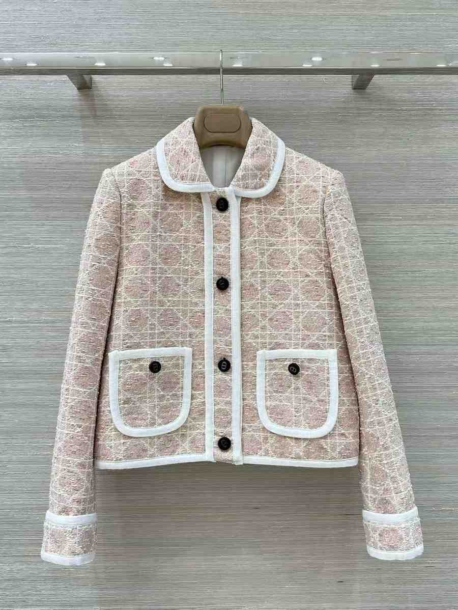 Dior Jacket Macro Cannage Cotton Tweed Beige
