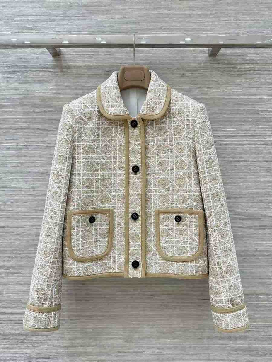 Dior Jacket Macro Cannage Cotton Tweed Yellow