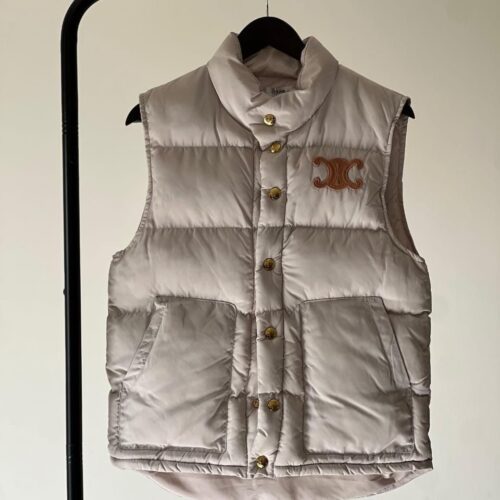 CELINE Jacket Vest Puffer Padded White