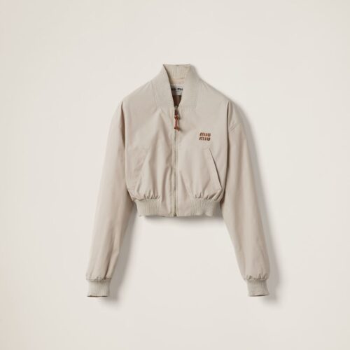 MIU MIU Blouson Jacket Panama Cotton Brown