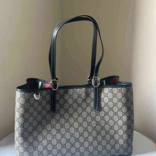 Gucci Emblem Tote Bag Dark Brown