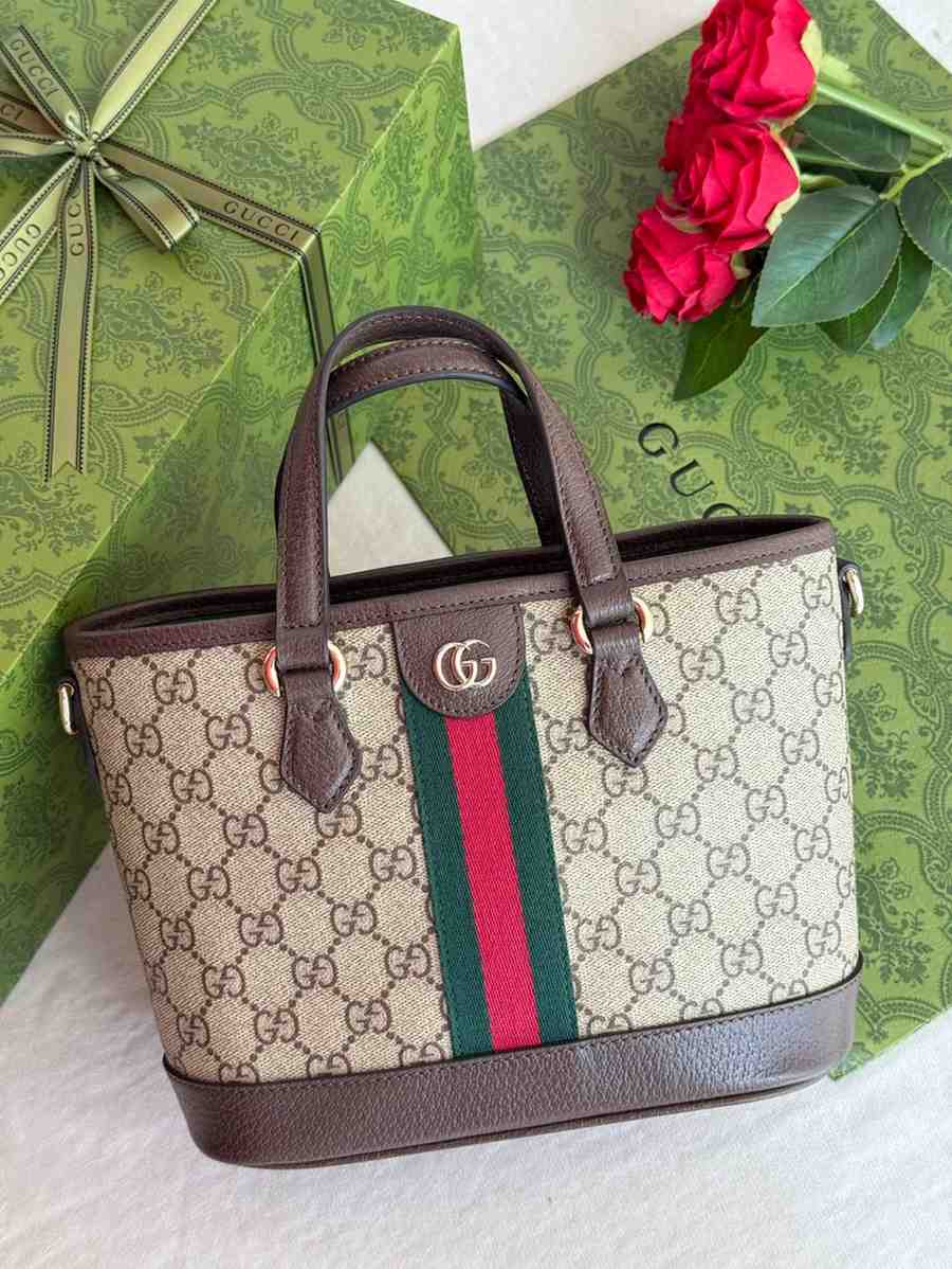 Gucci Ophidia Tote Bag Small Dark Brown