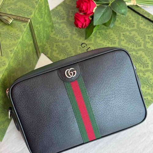 Gucci Ophidia Bag Crossbody Leather Medium Black