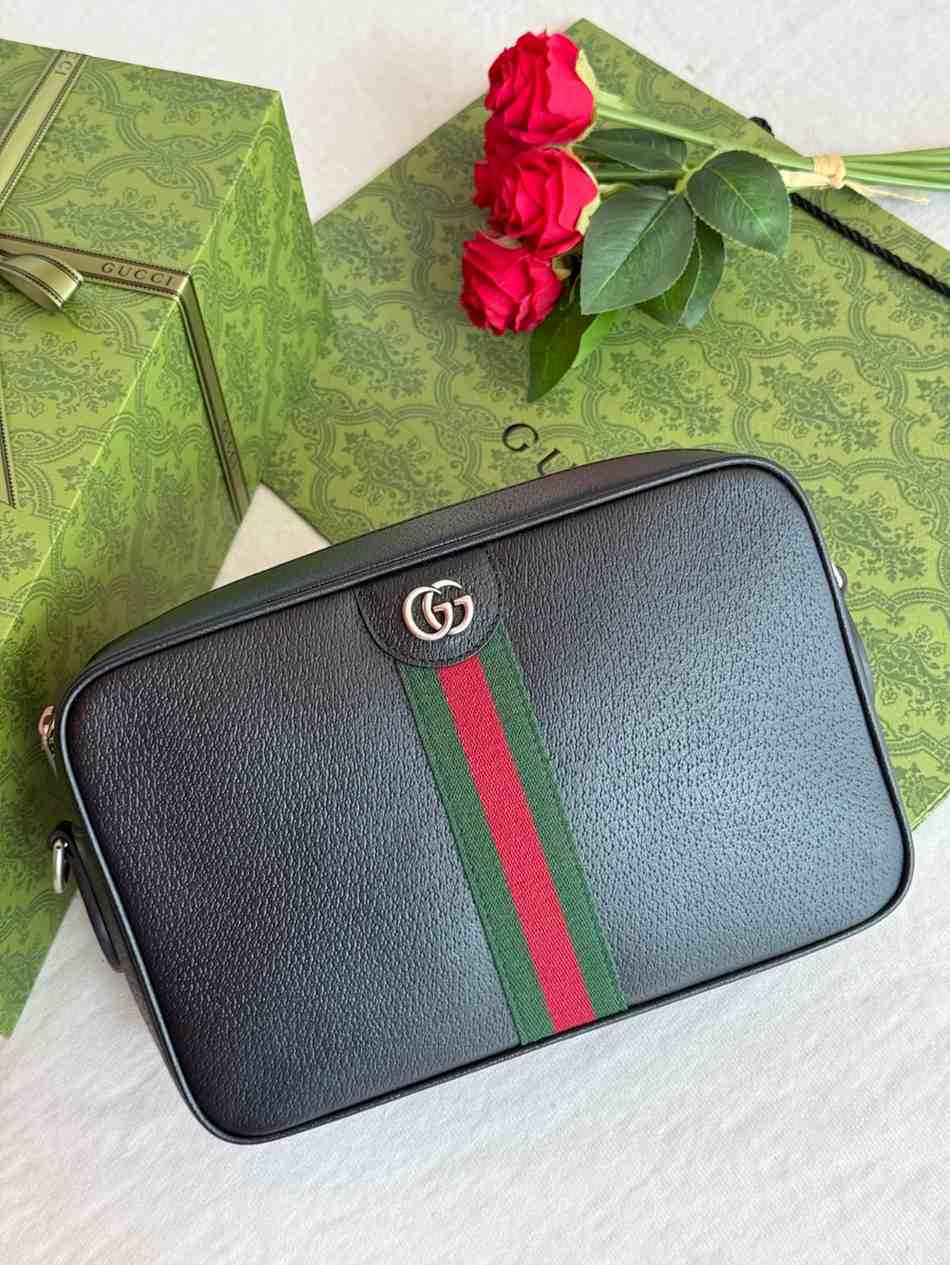Gucci Ophidia Bag Crossbody Leather Medium Black