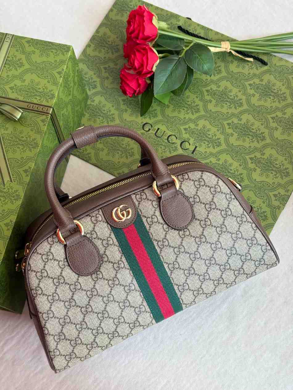 Gucci Boston Bag Ophidia GG Beige & Brown